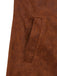 Brown 1950s Faux Suede Notched Collar Button Trench Coat