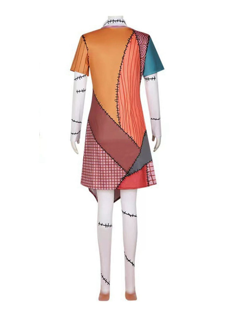 Multicolor 1940s Halloween Nightmare Sally Dress