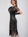 1920s Scoop Neck Sequin Fringe Flapper Dress