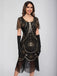 1920s Scoop Neck Sequin Fringe Flapper Dress