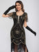 1920s Scoop Neck Sequin Fringe Flapper Dress