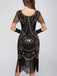 1920s Scoop Neck Sequin Fringe Flapper Dress