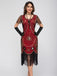 1920s Scoop Neck Sequin Fringe Flapper Dress