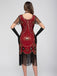 1920s Scoop Neck Sequin Fringe Flapper Dress