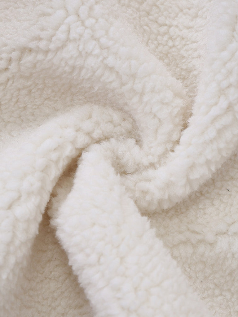 [Pre-Sale] 2PCS White & Red 1960s Faux-Wool Jacket & Pleated Skirt