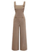 [Pre-Sale] Brown 1950s Metallic Pocket Suspender Jumpsuit