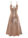 [Pre-Sale] 2PCS Brown 1920s Sequin Dress & Faux Fur Shawl