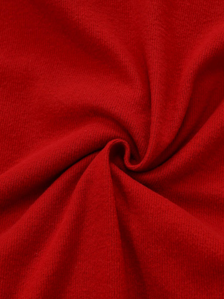 [Pre-Sale] Red 1970s Tartan Plaid Bowknot Knitted Cardigan