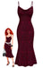 [Pre-Sale] Red 1930s Leopard Spaghetti Strap Fishtail Dress