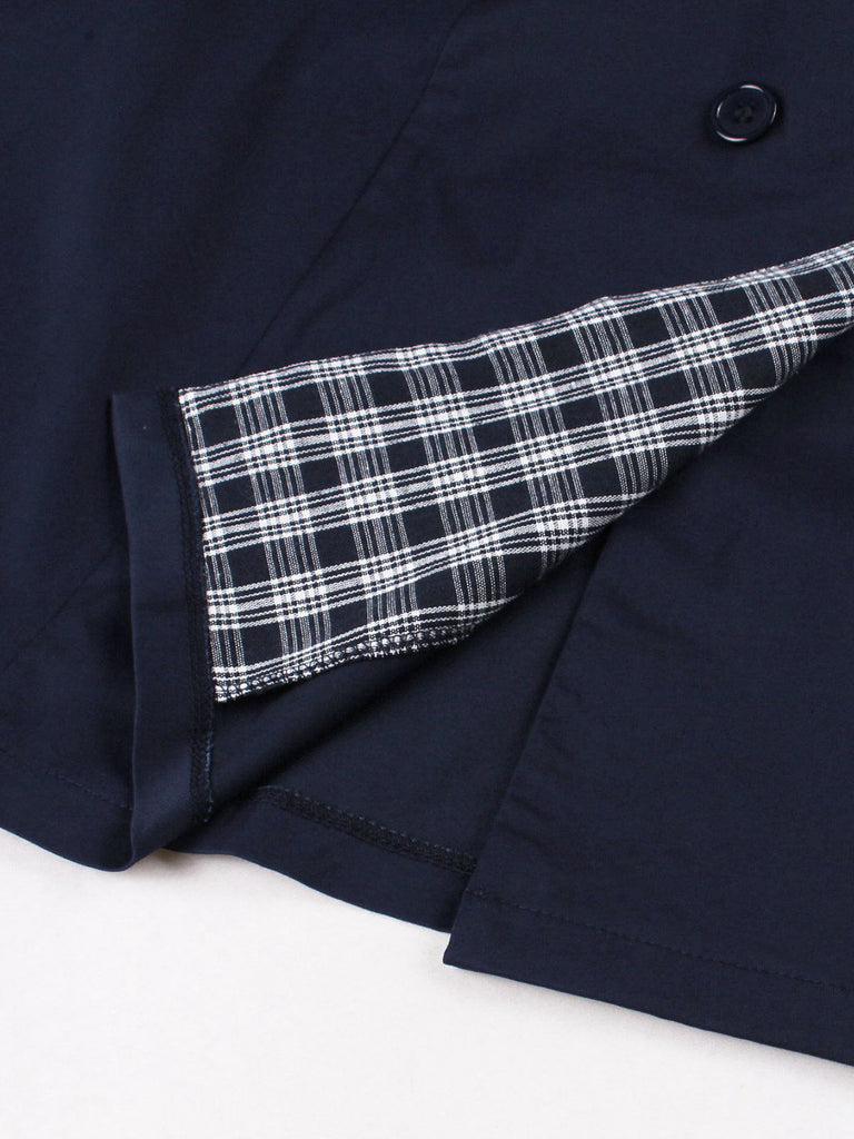 Blue 1950s Double Breasted Plaid Lapel Belted Dress