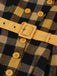 1950s Gingham Plaid Button Lapel Belted Dress