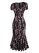 [Pre-Sale] Black 1930s Rose V-Neck Velvet Dress