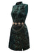 [Pre-Sale] Green 1960s Houndstooth Gold Glitter Velvet Dress