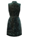[Pre-Sale] Green 1960s Houndstooth Gold Glitter Velvet Dress