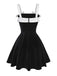 [Pre-Sale] Black 1950s Slip Velvet Bow Dress