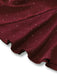 Wine Red 1960s Satin Rhinestone Off-Shoulder Dress