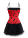 Red 1960s Miraculous Bubble Cosplay Costume Set