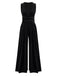 2PCS Black 1950s Mesh Top & Velvet Jumpsuit