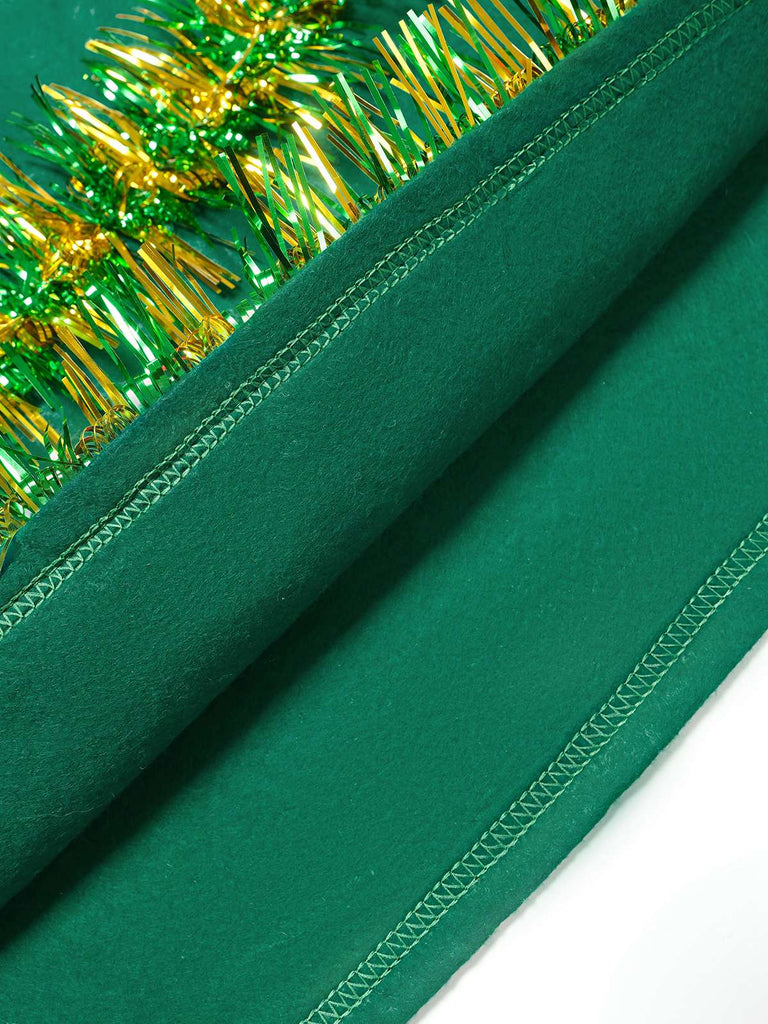 Green Christmas Tree 3D Embellished Hooded Cape