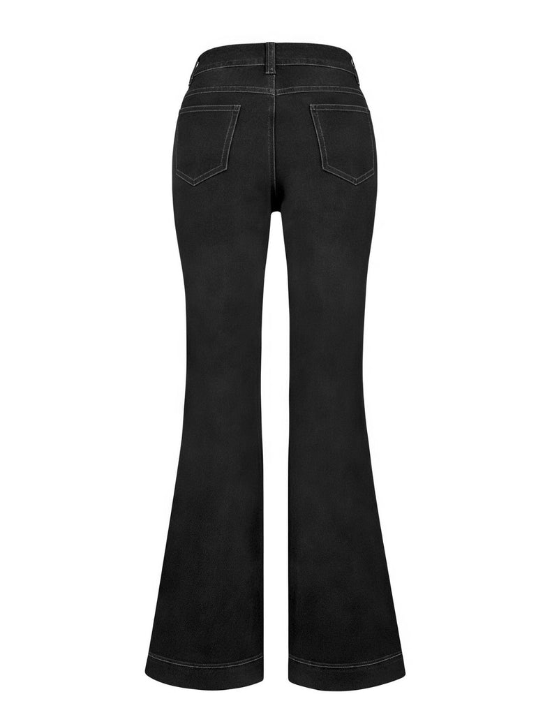 1950s Denim Flared Long Pockets Jeans