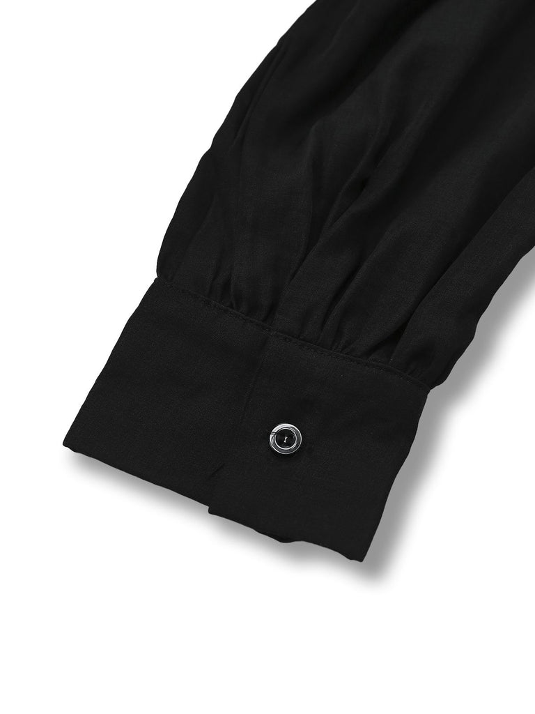 [Pre-Sale] Black 1950s Plaid Patchwork Embroidered Lace Dress