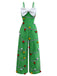 [Pre-Sale] Green 1930s Christmas Tree Pom-Pom Bow Jumpsuit