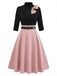 [Pre-Sale] Pink 1950s Belted Dress With 3D Flower Brooch