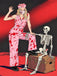 [Pre-Sale] Pink 1930s Lapel Halloween Blood Belted Jumpsuit