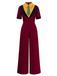 [Pre-Sale] 1970s Lapel Contrast Halloween Joker Inspired Jumpsuit