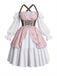 [Pre-Sale] Pink 1980s Bustier Puff Sleeve Off-Shoulder Dress