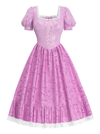 [Pre-Sale] 1950s Pink Purple Color Block Halloween Princess Dress