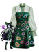 [Pre-Sale] Green 1960s Halloween Gothic Eye Print Mesh Sleeve Dress