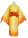 Yellow 1970s Agatsuma Zenitsu Kimono Cosplay Dress