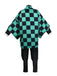3PCS Green 1970s Tanjiro Kamado Kimono Costume Set