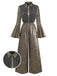 [Pre-Sale] Gold 1980s Black Gilded Bell Sleeve Shirt Jumpsuit