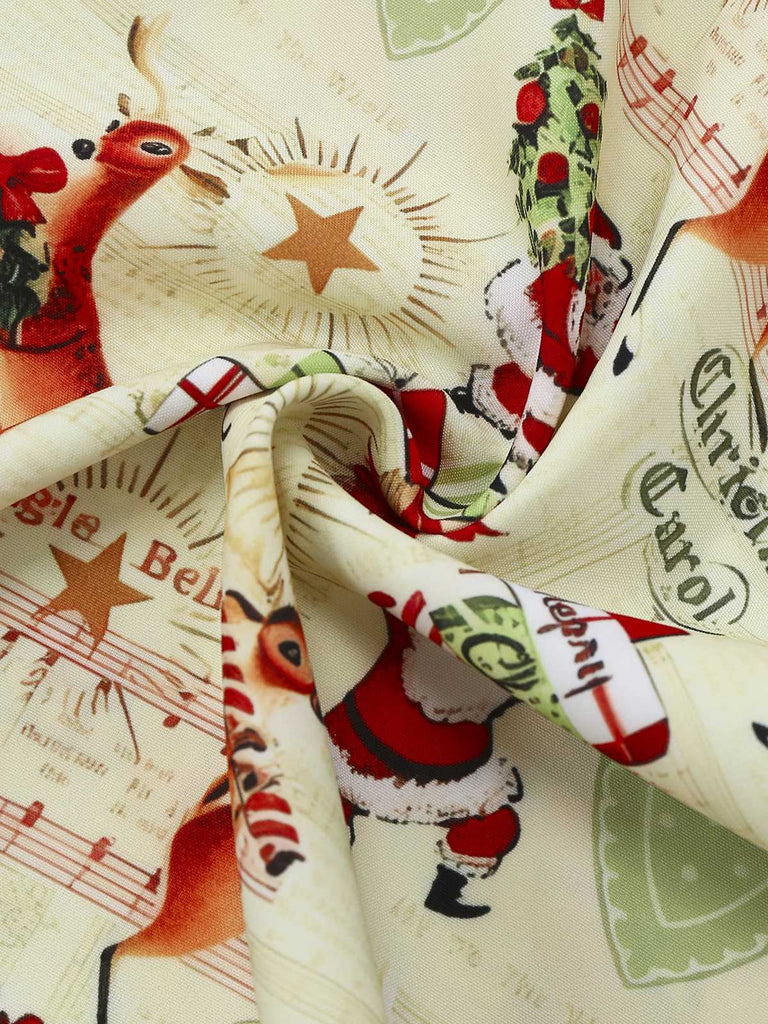 [Pre-Sale] 1950s Christmas Candy Cane Santa Bow Strapless Dress