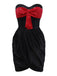 [Pre-Sale] Black 1960s Bow Ruched Strapless Glitter Tulip Dress