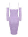 [Pre-Sale] Lavender 1960s 3D Flower Ruched Mesh Dress