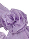 [Pre-Sale] Lavender 1960s 3D Flower Ruched Mesh Dress