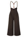 [Pre-Sale] [Plus Size] Dark Brown 1950s Button Suspender Pants
