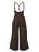 [Pre-Sale] [Plus Size] Dark Brown 1950s Button Suspender Pants