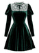 [Pre-Sale] Green 1960s Victorian Velvet Lace Dress