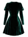 [Pre-Sale] Green 1960s Victorian Velvet Lace Dress