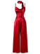 [Pre-Sale] Red 1930s Satin Cowl Neck Spaghetti Strap Jumpsuit