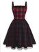 [Pre-Sale] Red & Black 1950s Plaid Bow Mesh Dress
