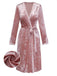[Pre-Sale] Pink 1930s Velvet Lace Floral Embroidered Robe