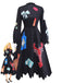 Black 1950s Lobster Zigzag Neck Lantern Sleeve Dress