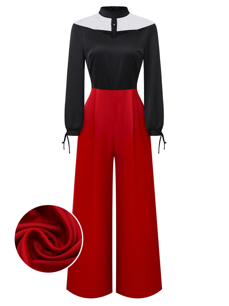 [Pre-Sale] Black 1930s Pearl Mesh Sheer Jumpsuit