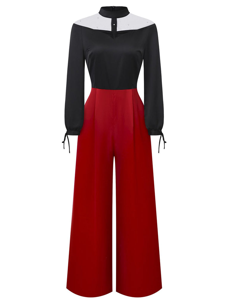 [Pre-Sale] Black 1930s Pearl Mesh Sheer Jumpsuit