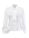 [Pre-Sale] White 1940s Solid Tie Neck Satin Blouse